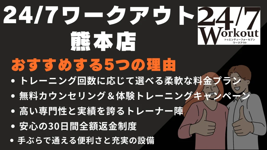 24/7ワークアウト 熊本店をおすすめする5つの理由