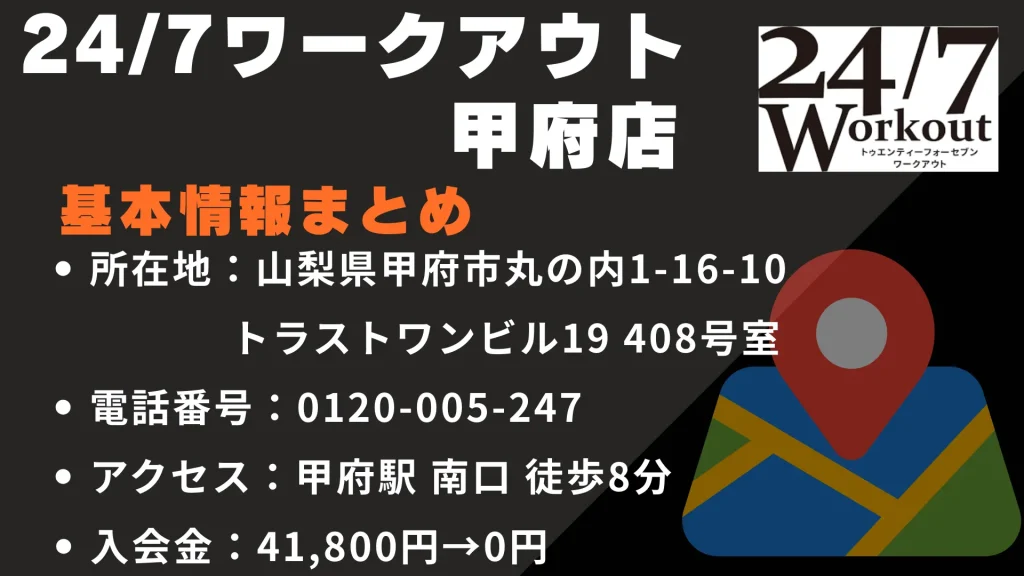 24/7ワークアウト 甲府店の基本情報