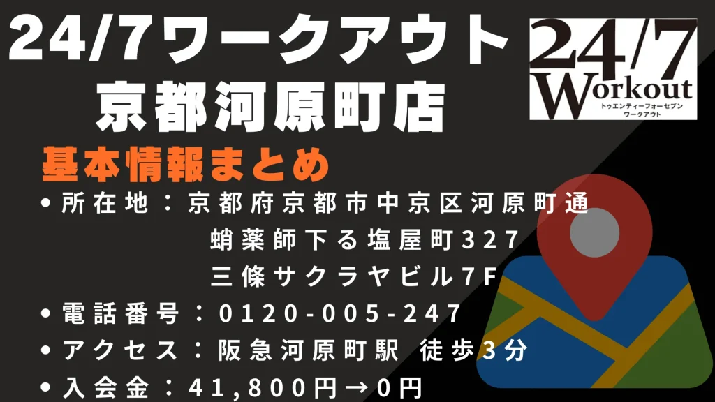 24/7ワークアウト 京都河原町店の基本情報