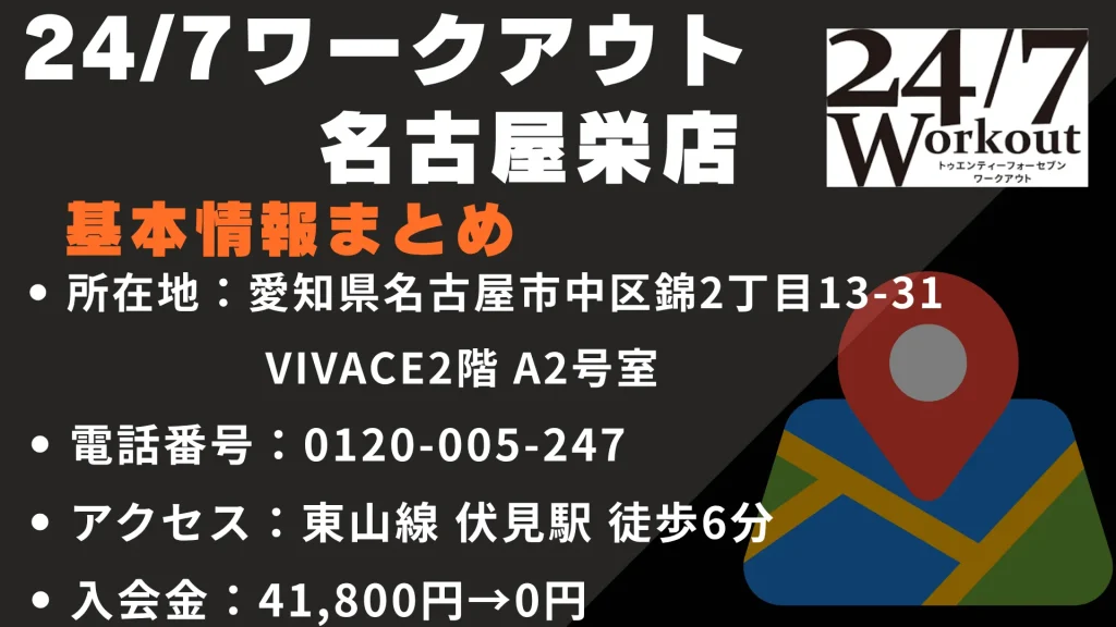 24/7ワークアウト 名古屋栄店の基本情報