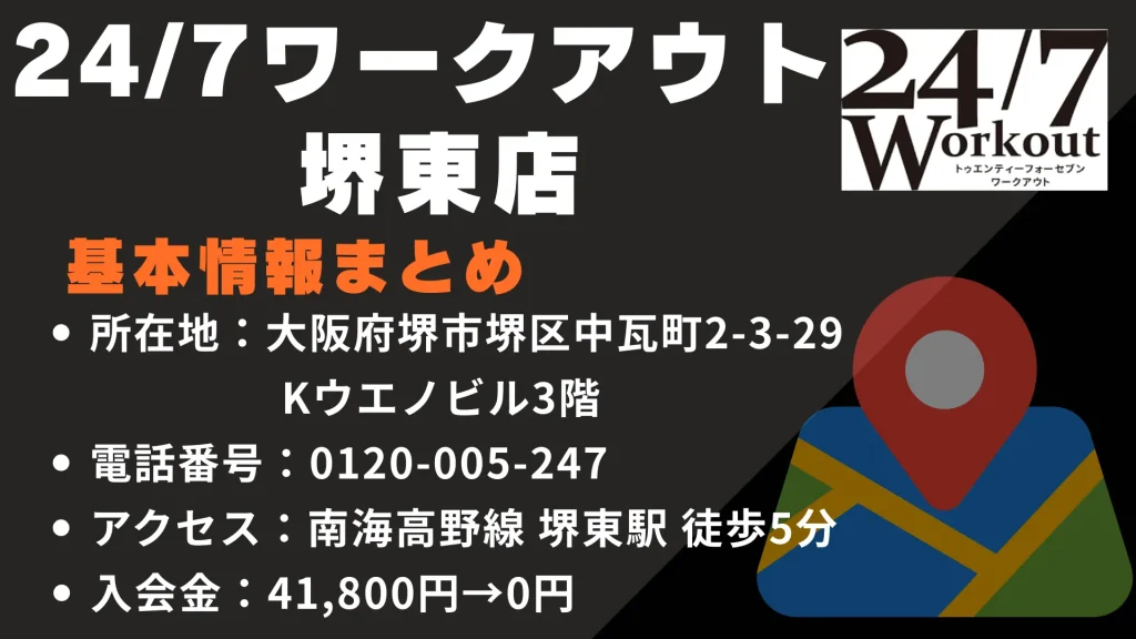24/7ワークアウト 堺東店の基本情報
