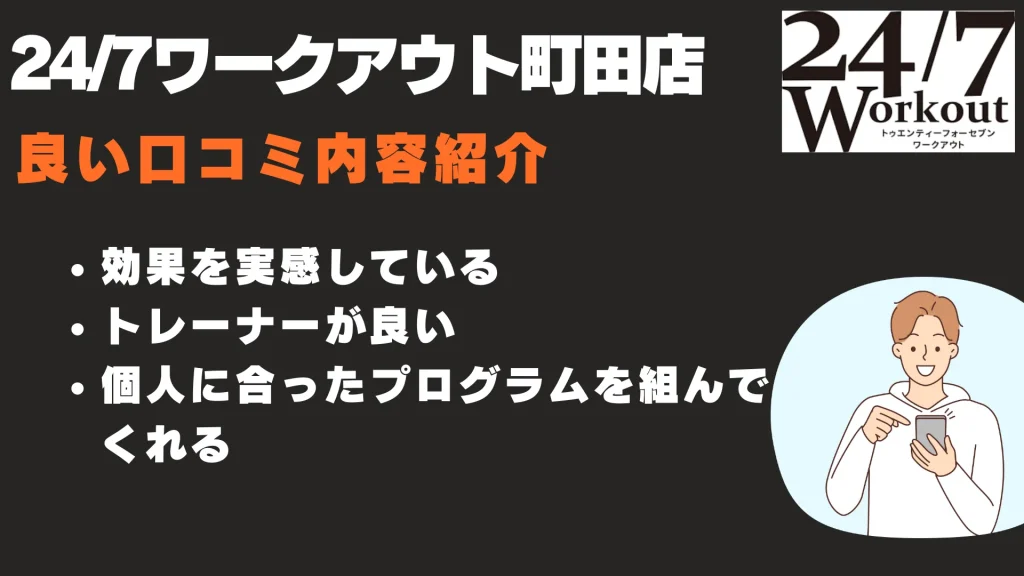 24/7ワークアウト町田店　良い口コミ