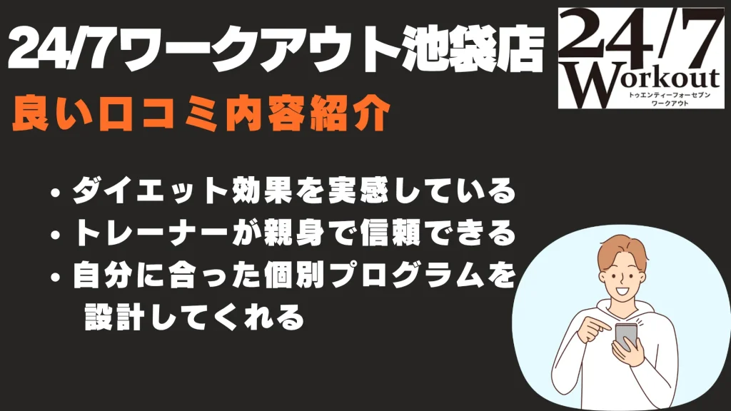 24/7ワークアウト池袋店 良い口コミ