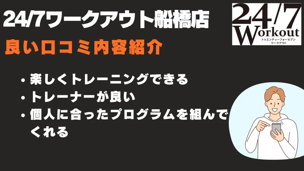 24/7ワークアウト船橋店 良い口コミ