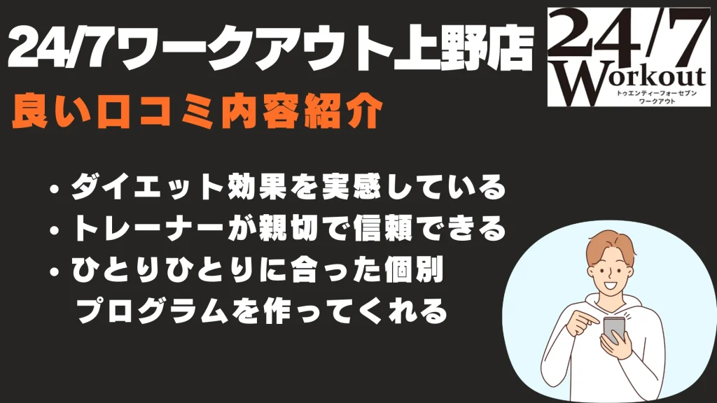 24/7ワークアウト上野店
良い口コミ