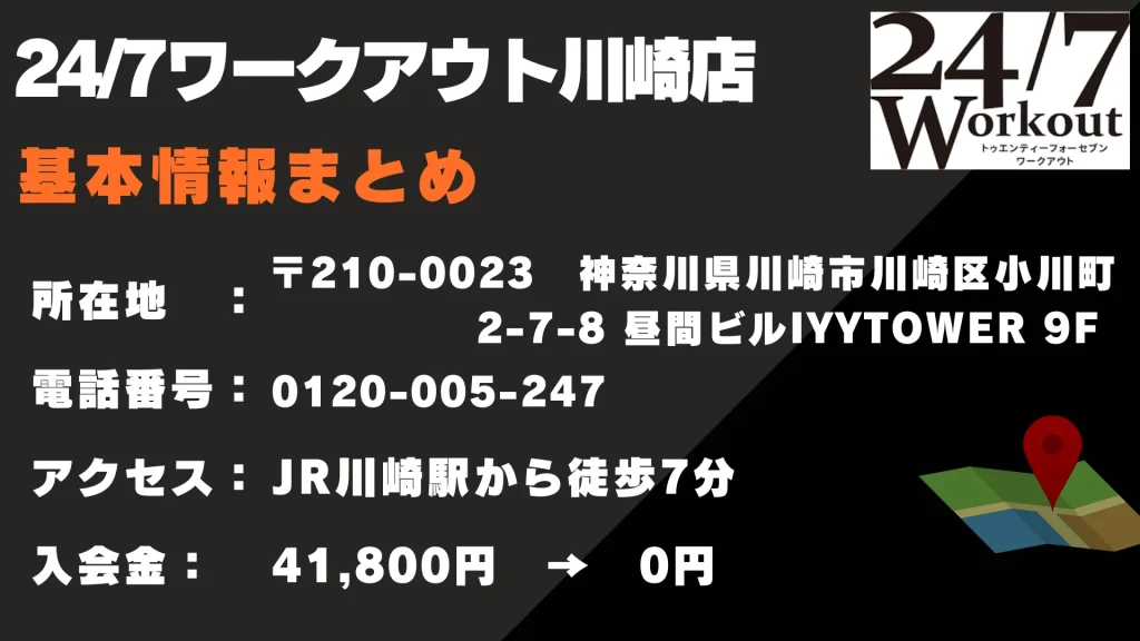 24/7ワークアウト川崎店 基本情報まとめ