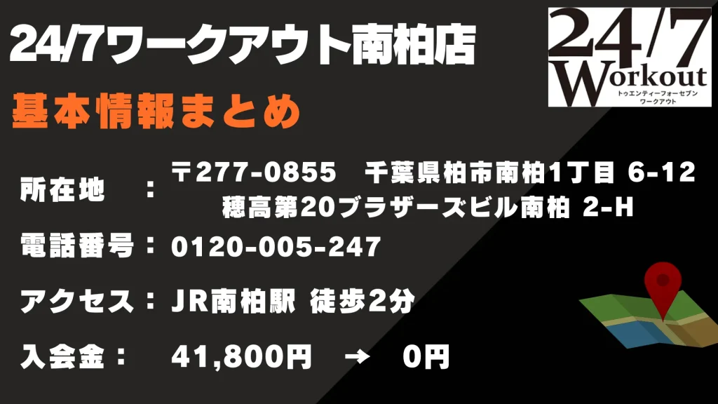 24/7ワークアウト南柏店 基本情報まとめ