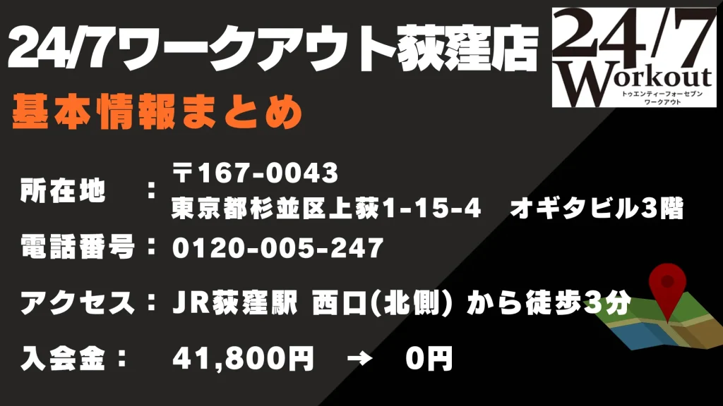 24/7ワークアウト荻窪店 基本情報まとめ