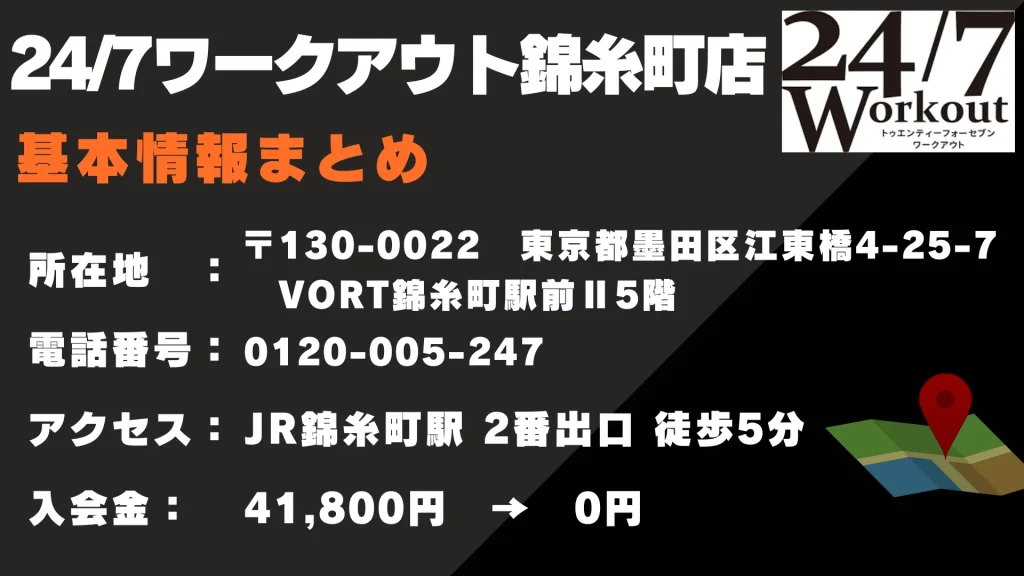 24/7ワークアウト錦糸町店 基本情報まとめ